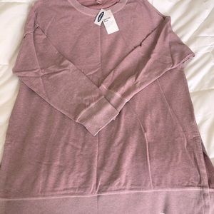 New w/ tags Old Navy tunic long sweatshirt, XL, pink heather